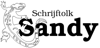 Dit is de logo van mijn site. Schrijftolk Sandy.